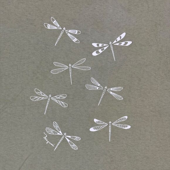 Vintage Y2K Minimalist Line Drawing Dragon Fly Artist Graphic T-Shirt - XL - Picture 2 of 7
